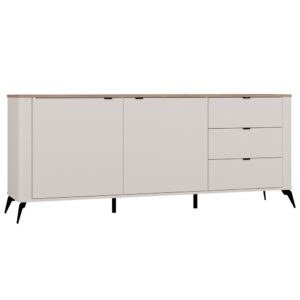 Komoda CORDOBA 2D3S Kaszmir Beż Dąb Castello Szafka 3 Szuflady Cichy Domyk - obrazek 1