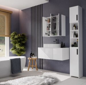 Szafka Łazienkowa POLA 3L Wisząca Z 3 Lustrami Nad Umywalkę 3 Drzwi BIAŁA - obrazek 3