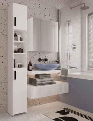 Szafka Łazienkowa POLA 3L Wisząca Z 3 Lustrami Nad Umywalkę 3 Drzwi BIAŁA - obrazek 2