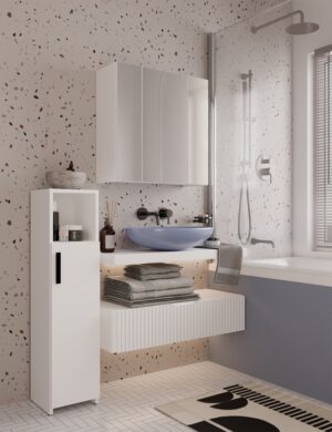 Szafka Łazienkowa POLA 3L Wisząca Z 3 Lustrami Nad Umywalkę 3 Drzwi BIAŁA - obrazek 5