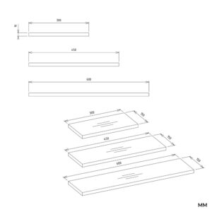 Półki Wiszące TOBI 3P DĄB SONOMA - obrazek 3