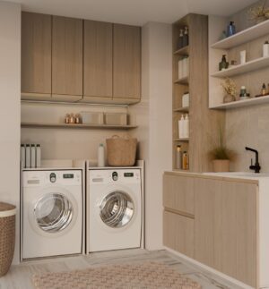 Szafka Łazienkowa Na Pralkę POLA NP KASZMIR Beż Półka Regał Do Łazienki - obrazek 4