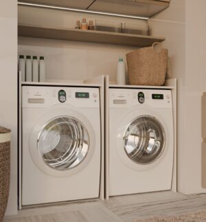 Szafka Łazienkowa Na Pralkę POLA NP KASZMIR Beż Półka Regał Do Łazienki - obrazek 5