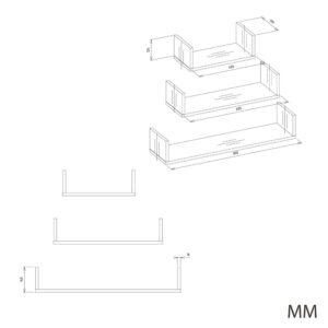 Półka Wisząca MOBI 3P Komplet 3x – Nowoczesne Półki Ścienne KASZMIR BEŻ - obrazek 5