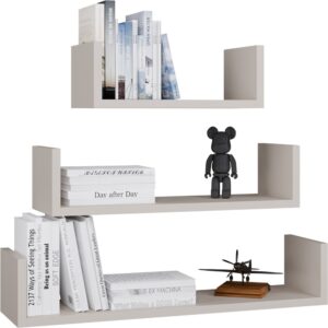 Półka Wisząca MOBI 3P Komplet 3x – Nowoczesne Półki Ścienne KASZMIR BEŻ - obrazek 1